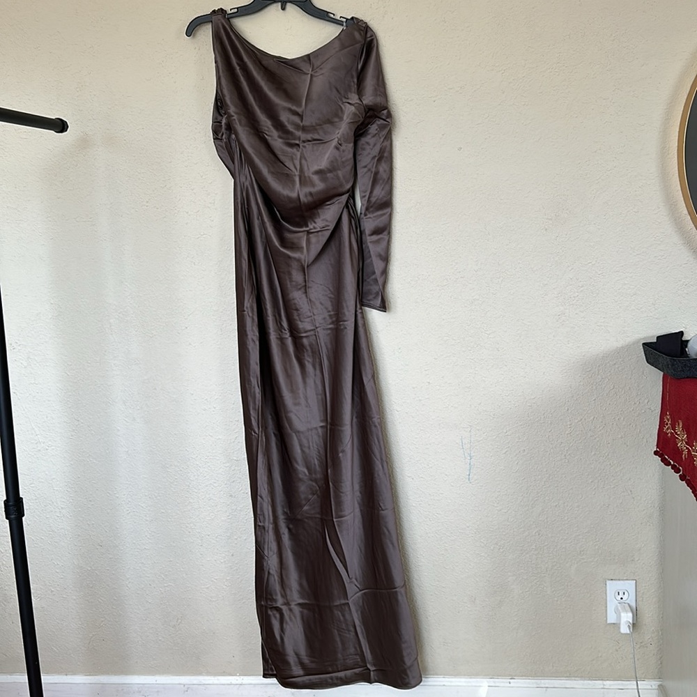 House of CB ‘CATIANA’ SMOKE ONE SLEEVE MAXI DRESS- XL NWOT‎ $285 - Picture 6 of 10